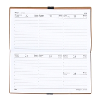 Еженедельник датир 2025г 175х95мм мягк обл иск кож 64л ESCALADA, бл тис, бл 70 г/м&sup2;,бежевый