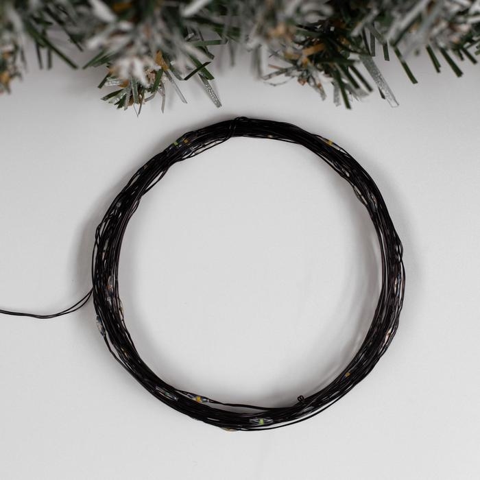 Гирлянда &laquo;Нить&raquo; 5 м роса, IP20, чёрная нить, 50 LED, свечение мульти, USB