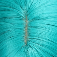 Парик искусственный, с чёлкой, имитация кожи, 30 см, цвет бирюзовый(#SHT127)