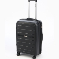 Чемодан 24", PP, 43*26*66, отд на молнии, код замок, 4 колеса, черный