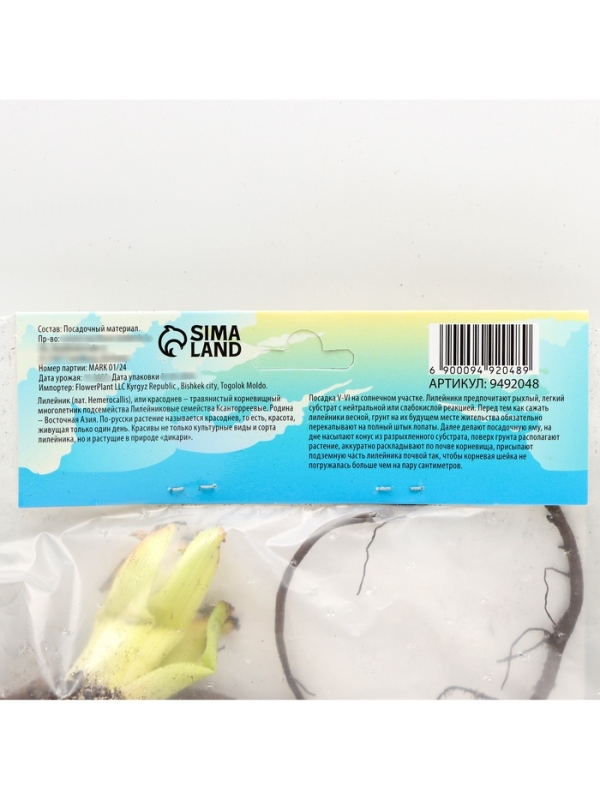 Лилейник Double Pink Wonder, многолетник, корневище в пакете с торфогрунтом, р-р I, 1 шт.