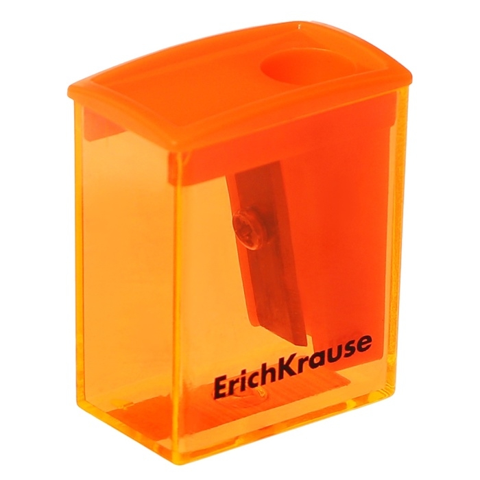 Точилка 1 отверстие ErichKrause "City Mini" Neon, с контейнером, пластиковая, МИКС