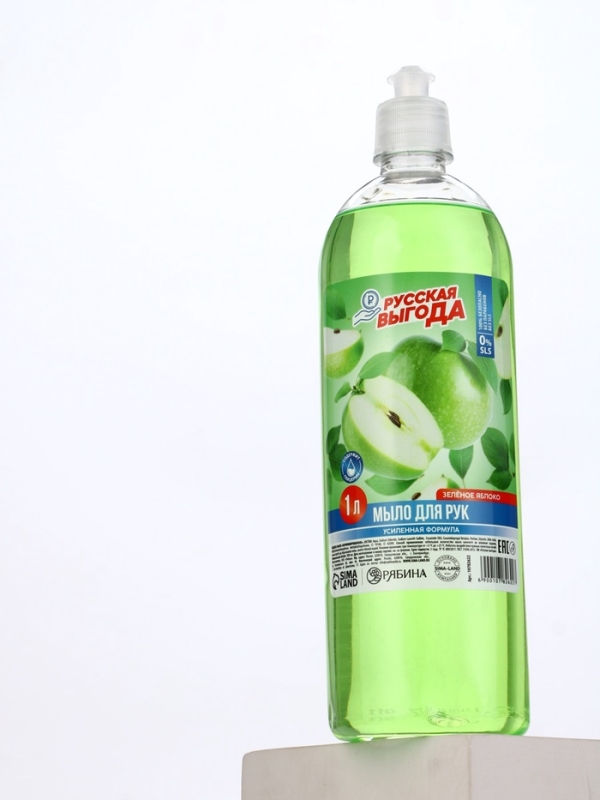 Русская Выгода Жидкое мыло зеленое яблоко, 1000 мл