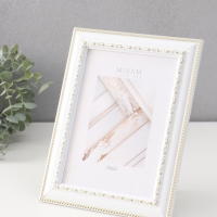 Фоторамка пластик "МИРАМ" 15х21 см, белый с золотом