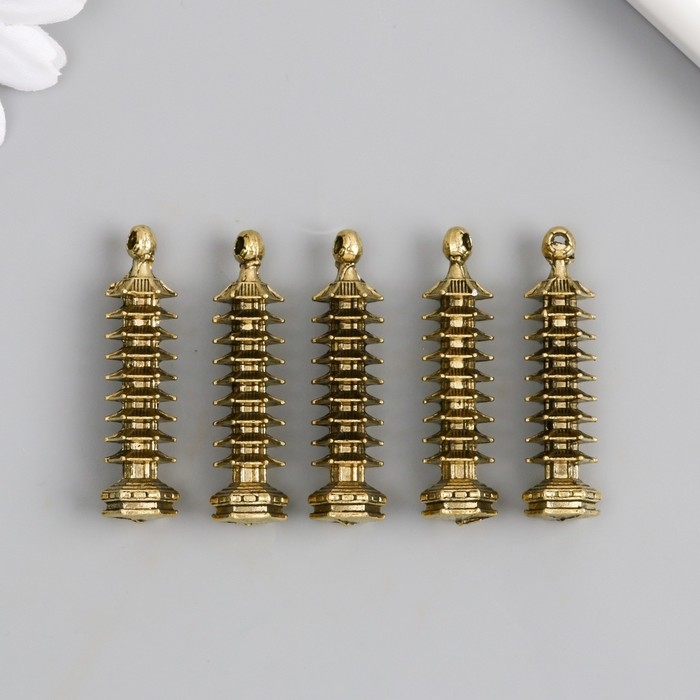 Сувенир металл подвеска Сувенир металл подвеска "Пагода 9 ярусов" 5х1,5х1,5 см
