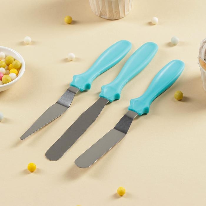 Набор лопаток кондитерских &laquo;Ночь&raquo;, 23&times;8,5&times;2,5 см, 3 шт, цвет МИКС