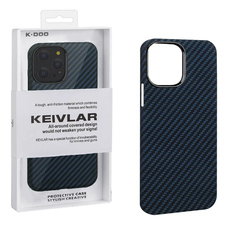 Чехол iPh 14 Pro Kevlar Blue K-DOO