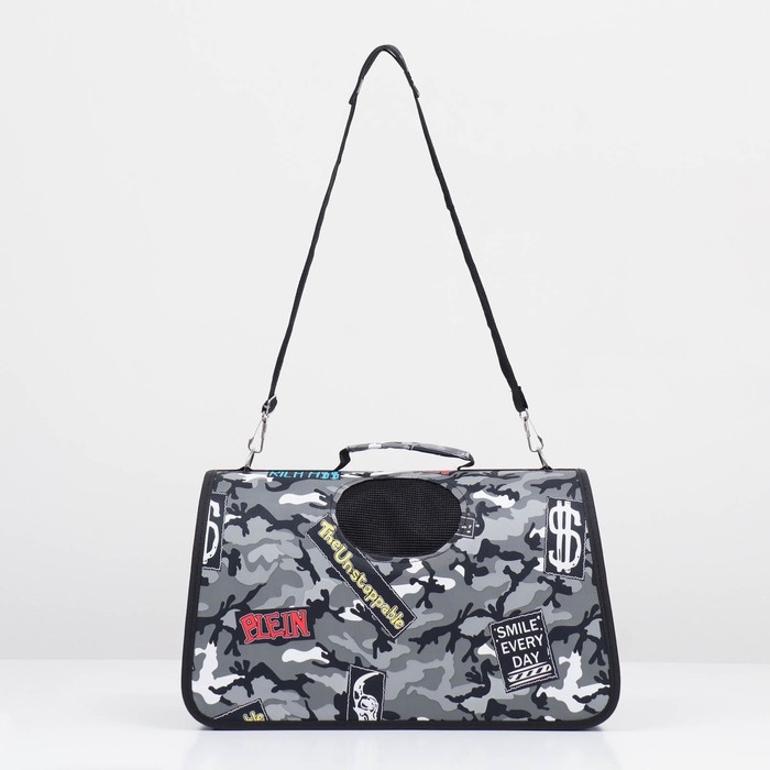 Сумка-переноска каркасная Сумка-переноска каркасная "Камуфляж", размер L, 53 х 21 х 29 см