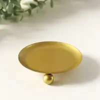 Подсвечник "Чашка на шариках" на 1 свечу, 9 см, золото