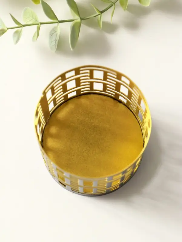 Подсвечник "Цилиндр №1" металл 7,5х7,5х8 см, черный с золотом