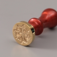 Печать для сургуча с пластиковой ручкой "Буква F на вензеле" 2,5х2,5х6,3 см