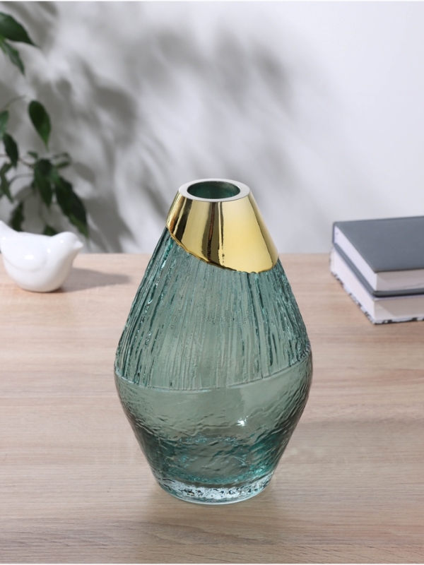 Ваза стекло настольная "Кэли стиль" классик, d-5см, h-20х12 см, зелёный