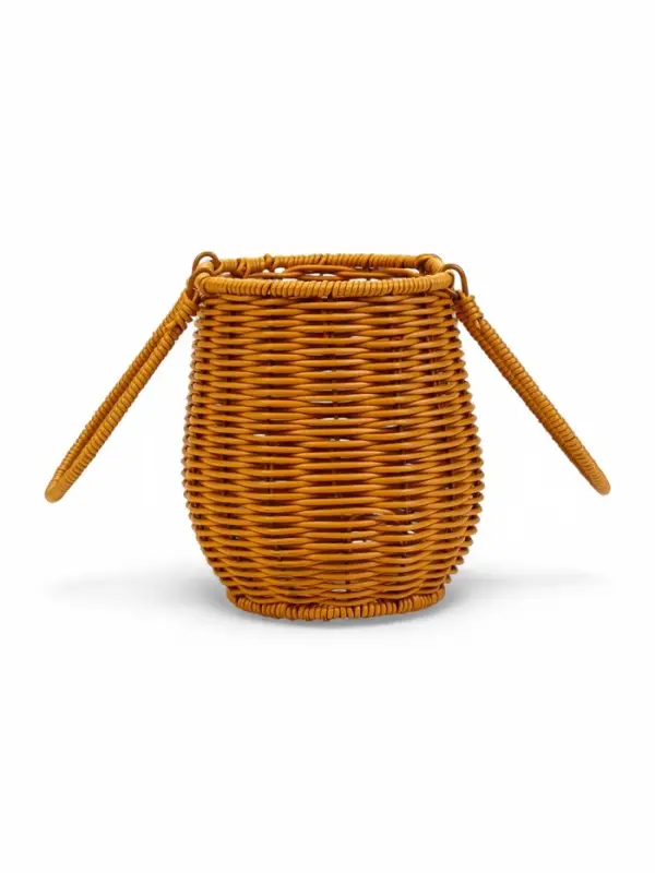 Корзина пластик 21 х 13 х 17 см, ручка13 см металл карскас коричневый