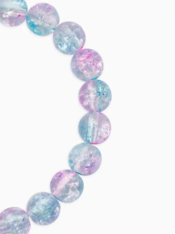 Браслет детский "Выбражулька" сахарные бусины, цвет розово-голубой