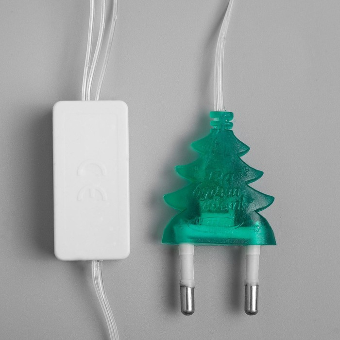 Гирлянда &laquo;Нить&raquo; 2 м с насадками &laquo;Полярная звезда&raquo;, IP20, прозрачная нить, 30 LED, свечение мульти (RG/RB), мигание, 220 В