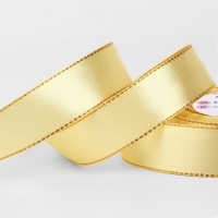 Лента атласная &laquo;Золотые нити&raquo;, 25 мм &times; 23 &plusmn; 1 м, цвет бежевый №087