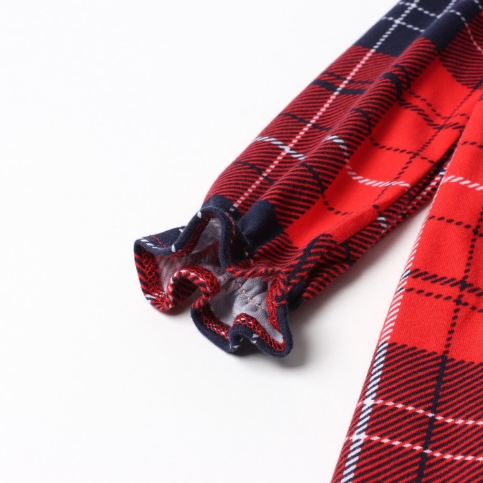 Платье детское с рюшами KAFTAN Платье детское с рюшами KAFTAN "Клетка" размер 32 (110-116 см)