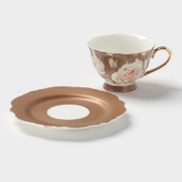 Чайная пара 220 мл WY  "Pink O'hara", бежевый