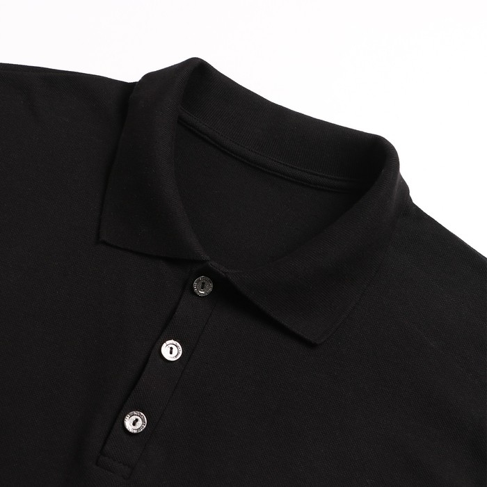 Поло мужское с длинным рукавом, цвет чёрный, размер 50