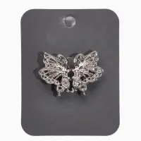 Зажим для кардигана "Ажур" бабоччка, цвет серебро