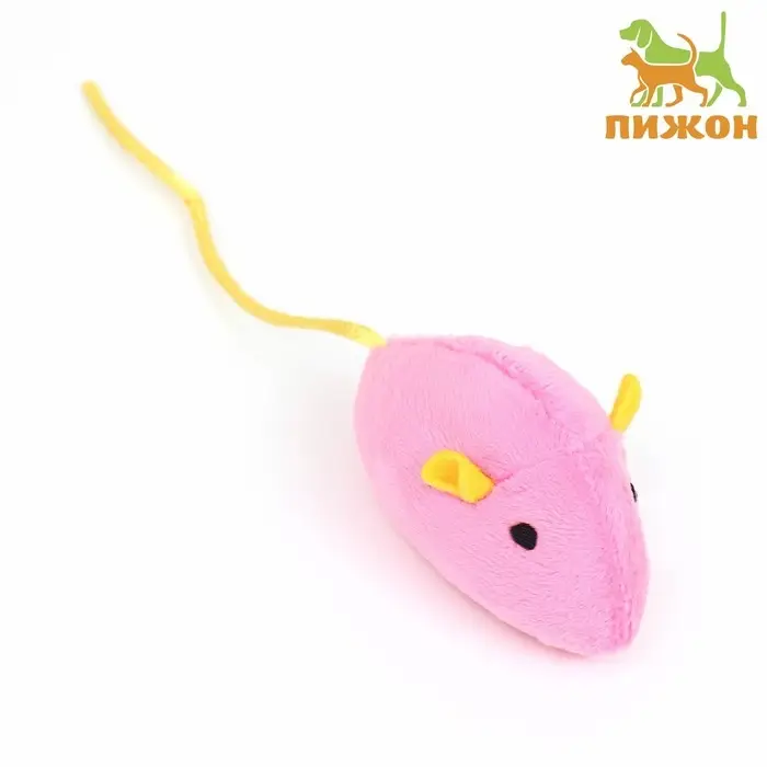 Игрушка для кошек "Мышь с кошачьей мятой", 5 см, розовая