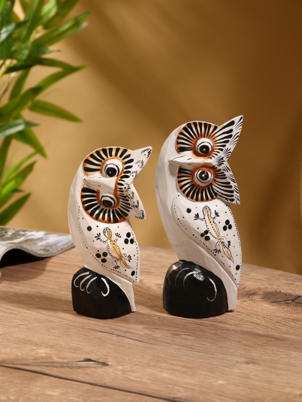 Сувенир интерьерный "Совы" дерево (набор 2 штуки)