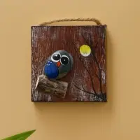 Панно "Воробушек" дерево 10х10х2,5 см