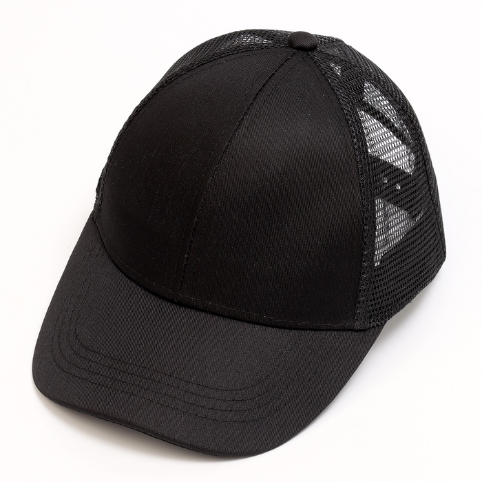 Кепка детская для мальчика с сеткой, цвет чёрный, р-р 54