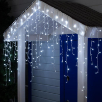 Гирлянда &laquo;Бахрома&raquo; 3 &times; 0.9 м, IP44, УМС, белая нить, 232 LED, свечение белое, 220 В