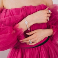 Браслет со стразами &laquo;Циркон&raquo; изыск, круг, цвет белый в серебре, L=15 см