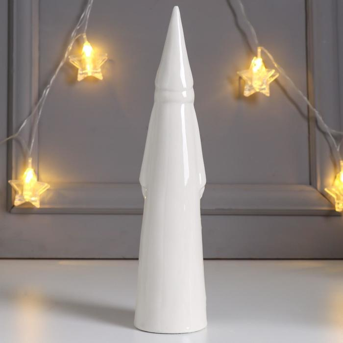 Сувенир керамика световой Сувенир керамика световой "Дедушка Мороз с ёлочкой на шубе" серебро 25х5,7х5,7 см