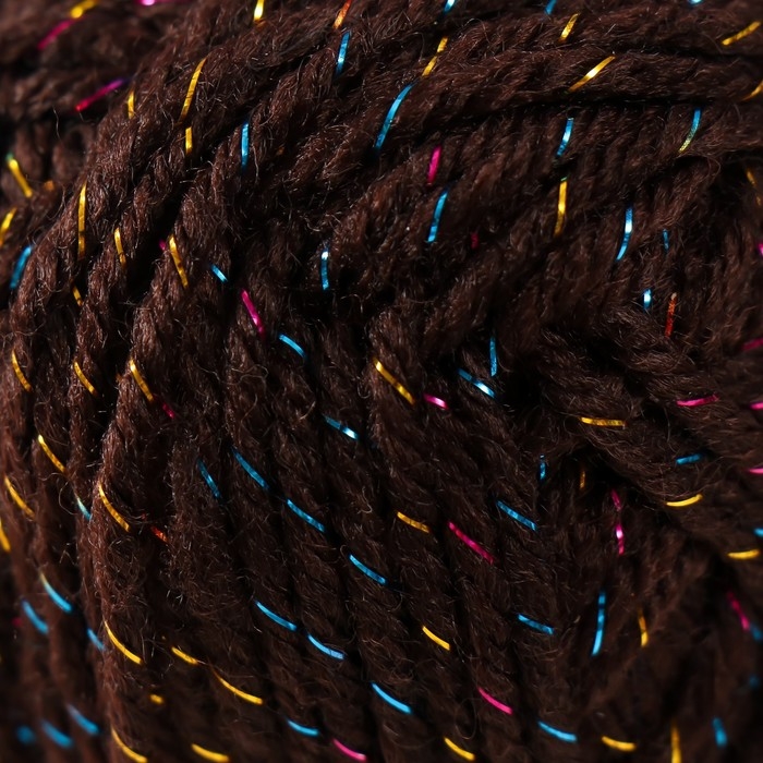 Пряжа 70% акрил, 30% шёлк "Softy Shine" 50 гр 85 м цвет 43 тёмный шоколад