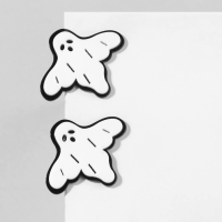 Серьги акрил &laquo;Привидения&raquo; пугающие, цвет чёрно-белый в серебре