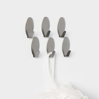 Крючки самоклеящиеся SAVANNA &laquo;Овал&raquo;, 6 шт, металл, 3,3&times;1,5&times;1,5 см