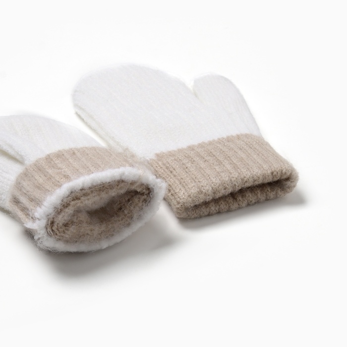 Варежки детские MINAKU, цвет молочный, 15 см Варежки детские MINAKU, цвет молочный, 15 см