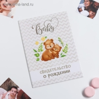 Папка для свидетельства о рождении &laquo;Мишки&raquo;, А4
