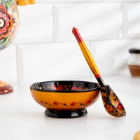 Набор &laquo;Розетка с ложкой&raquo;, 10&times;4&times;10 см, хохлома