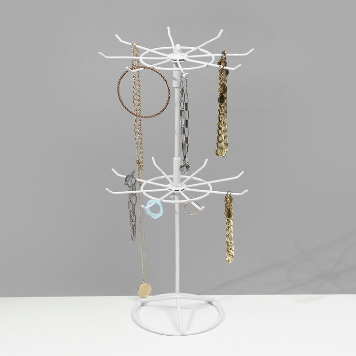 Вертушка, 2 яруса по 8 крючков, 21,5×21,5×41 см, цвет белый Вертушка, 2 яруса по 8 крючков, 21,5×21,5×41 см, цвет белый