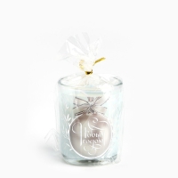 Новогодняя свеча с калькой &laquo;Новый год: С Новым годом!&raquo;, аромат жасмин,5х6х5 см