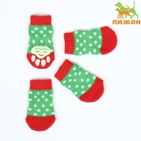 Носки нескользящие "Новогодние", размер M (3/4 * 7,5 см), набор 4 шт Носки нескользящие "Новогодние", размер M (3/4 * 7,5 см), набор 4 шт
