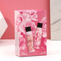 Подарочный набор косметики &laquo;С 8 Марта!&raquo;, гель для душа 100 мл и пена для ванны 100 мл, ЧИСТОЕ СЧАСТЬЕ