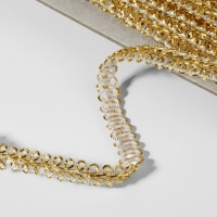 Тесьма декоративная &laquo;Шанель&raquo;, 8 мм, 10 &plusmn; 1 м, цвет золотой