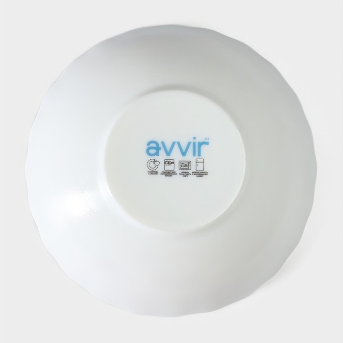 Тарелка глубокая Avvir &laquo;Лист папоротника&raquo;, 600 мл, d=17,5 см, стеклокерамика, цвет белый