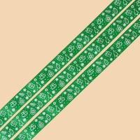 Лента декоративная репсовая &laquo;Новогодние игрушки&raquo;, зеленая, 2 см &times; 5 м