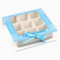 Коробка под 9 конфет с ячейками «Снежная сказка» 14.8 х 13.5 х 3.5 см, Новый год Коробка под 9 конфет с ячейками «Снежная сказка» 14.8 х 13.5 х 3.5 см, Новый год