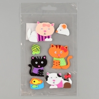 Набор наклеек из EVA "Котики", 7 шт