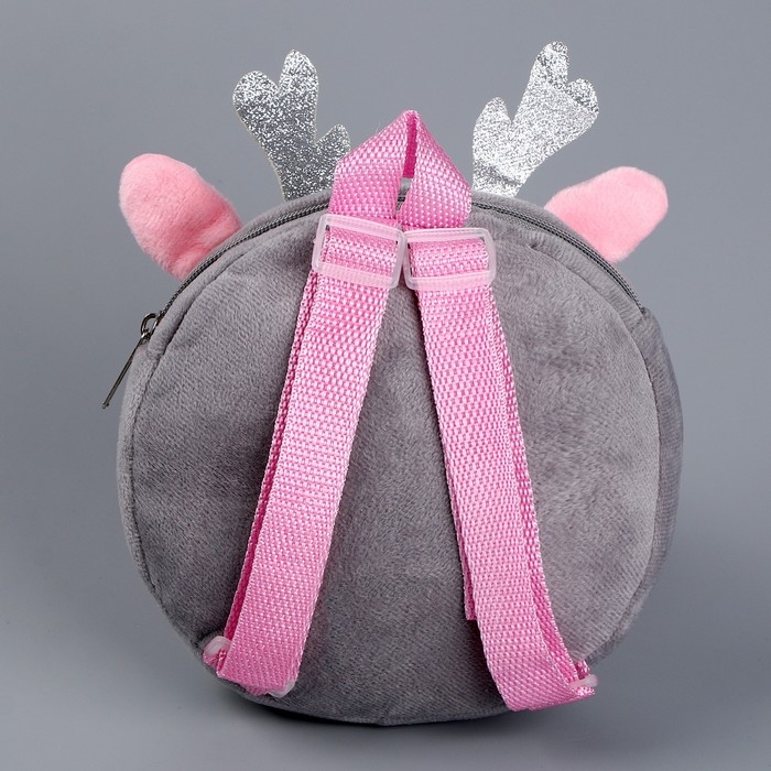 Рюкзак детский плюшевый, круглый «Оленёнок», 18 × 18 см Рюкзак детский плюшевый, круглый «Оленёнок», 18 × 18 см