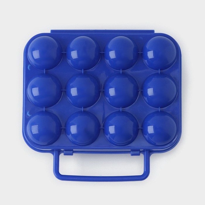 Контейнер для хранения яиц с ручкой, 20&times;7 см, 12 ячеек, цвет МИКС