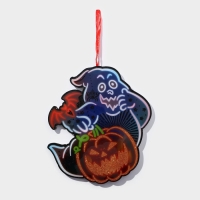 Декоративное светящиеся украшение (подвеска) "Привидение и тыква" 30,5х29,5 см