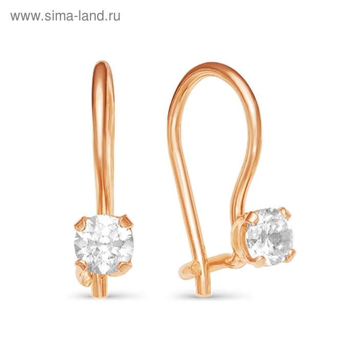 Серьги детские &laquo;Крошка&raquo;, розовое золочение, цвет белый